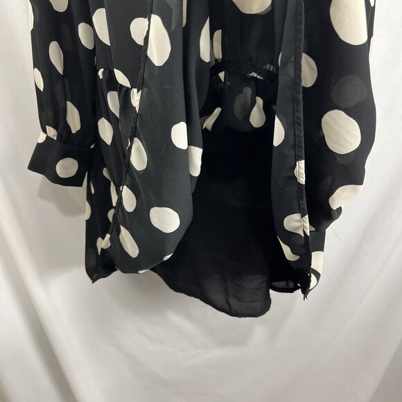 Who What Wear Black and White Polka Dot Baby Doll Dress Womens Size S - Picture 3 of 8